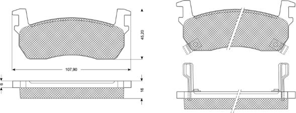 Procodis France PF1088 - Brake Pad Set, disc brake autospares.lv