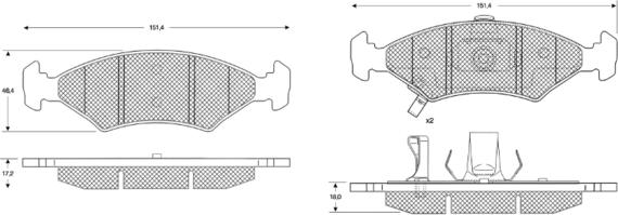 Procodis France PF1029 - Brake Pad Set, disc brake autospares.lv