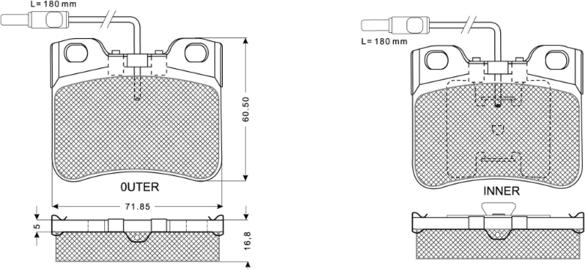 Procodis France PF1198 - Brake Pad Set, disc brake autospares.lv