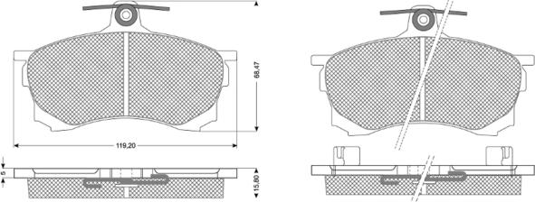 Procodis France PF1153 - Brake Pad Set, disc brake autospares.lv