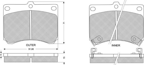 Procodis France PF1168 - Brake Pad Set, disc brake autospares.lv