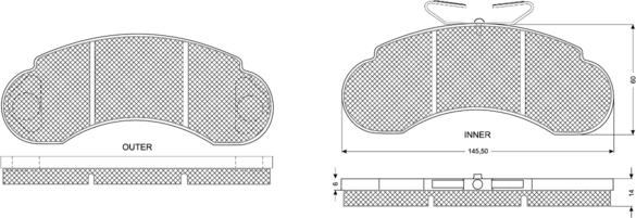 Procodis France PF1114 - Brake Pad Set, disc brake autospares.lv