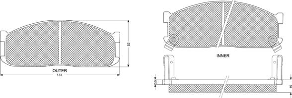 Procodis France PF1117 - Brake Pad Set, disc brake autospares.lv