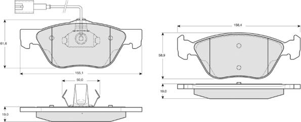 Procodis France PF11841 - Brake Pad Set, disc brake autospares.lv