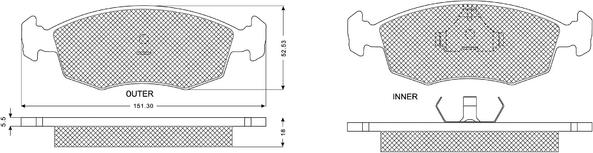 Procodis France PF1185 - Brake Pad Set, disc brake autospares.lv