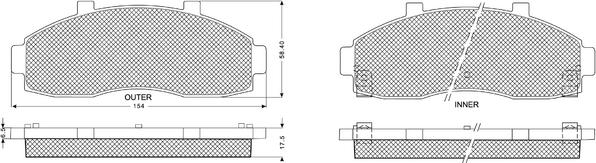 Procodis France PF1183 - Brake Pad Set, disc brake autospares.lv