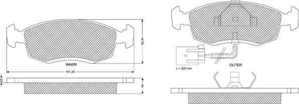 Procodis France PF1134 - Brake Pad Set, disc brake autospares.lv