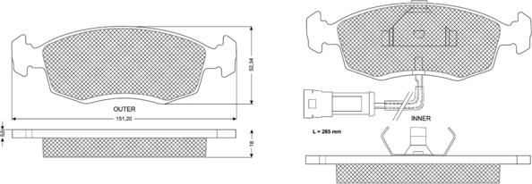 Procodis France PF1133 - Brake Pad Set, disc brake autospares.lv