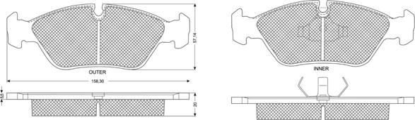 Procodis France PF1129 - Brake Pad Set, disc brake autospares.lv