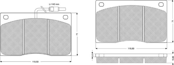 Procodis France PF1174 - Brake Pad Set, disc brake autospares.lv