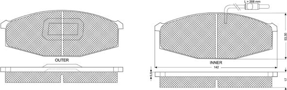 Procodis France PF1170 - Brake Pad Set, disc brake autospares.lv