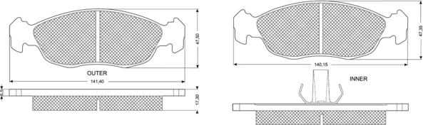 Procodis France PF1171 - Brake Pad Set, disc brake autospares.lv