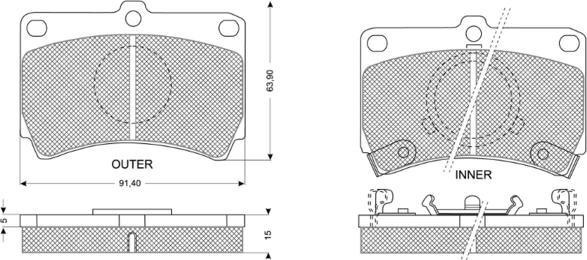 Procodis France PF1177 - Brake Pad Set, disc brake autospares.lv