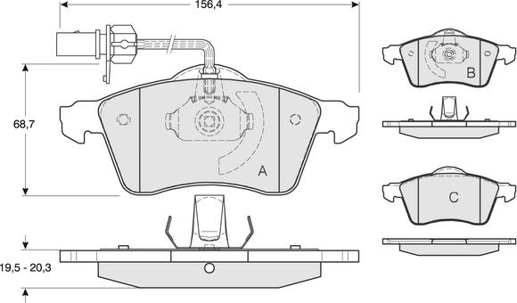 Procodis France PF13911 - Brake Pad Set, disc brake autospares.lv