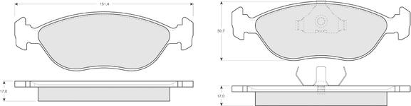 Procodis France PF1398 - Brake Pad Set, disc brake autospares.lv