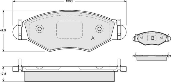 Procodis France PF1343 - Brake Pad Set, disc brake autospares.lv