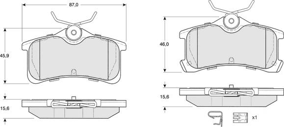 Procodis France PF1365 - Brake Pad Set, disc brake autospares.lv