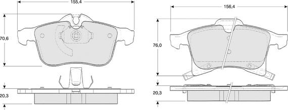 Procodis France PF1300 - Brake Pad Set, disc brake autospares.lv