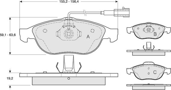 Procodis France PF1310 - Brake Pad Set, disc brake autospares.lv