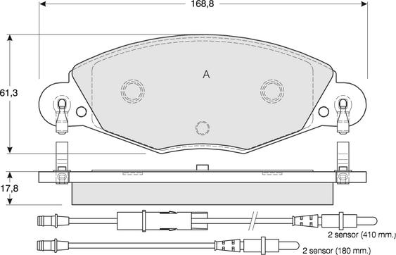 Procodis France PF1332 - Brake Pad Set, disc brake autospares.lv