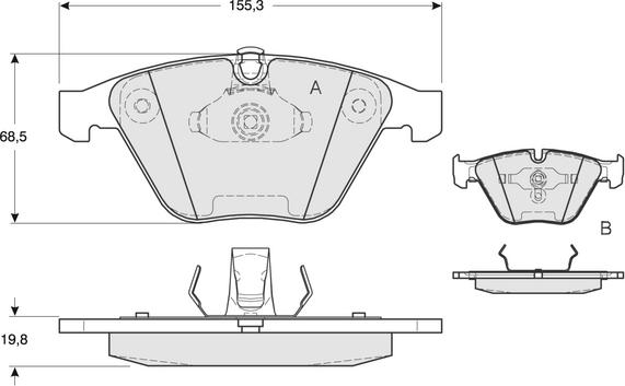 Procodis France PF1325 - Brake Pad Set, disc brake autospares.lv