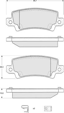 Procodis France PF1375 - Brake Pad Set, disc brake autospares.lv