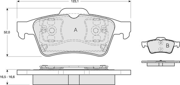 Procodis France PF1295 - Brake Pad Set, disc brake autospares.lv