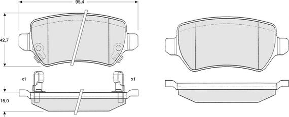 Procodis France PF1297 - Brake Pad Set, disc brake autospares.lv