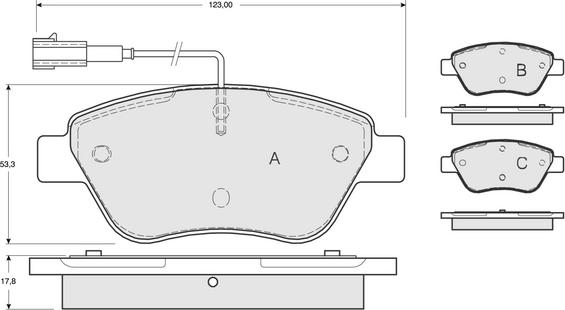 Procodis France PF1248 - Brake Pad Set, disc brake autospares.lv