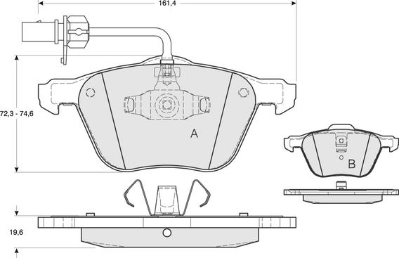 Procodis France PF1256 - Brake Pad Set, disc brake autospares.lv