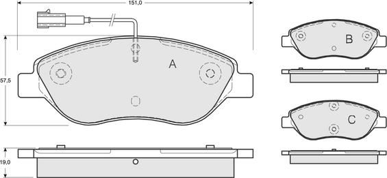 Procodis France PF1250 - Brake Pad Set, disc brake autospares.lv