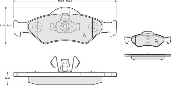 Procodis France PF1253 - Brake Pad Set, disc brake autospares.lv