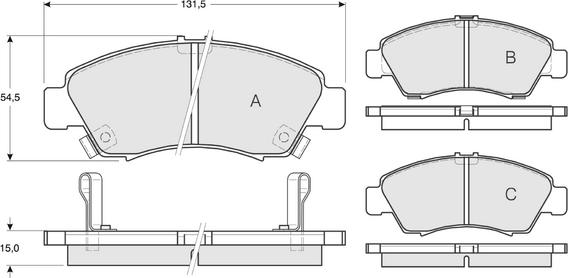 Procodis France PF1265 - Brake Pad Set, disc brake autospares.lv