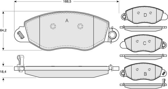 Procodis France PF1261 - Brake Pad Set, disc brake autospares.lv