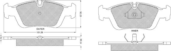 Procodis France PF1205 - Brake Pad Set, disc brake autospares.lv