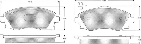 Procodis France PF1219 - Brake Pad Set, disc brake autospares.lv