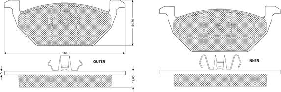 Procodis France PF1210 - Brake Pad Set, disc brake autospares.lv