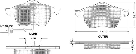 Procodis France PF1213 - Brake Pad Set, disc brake autospares.lv