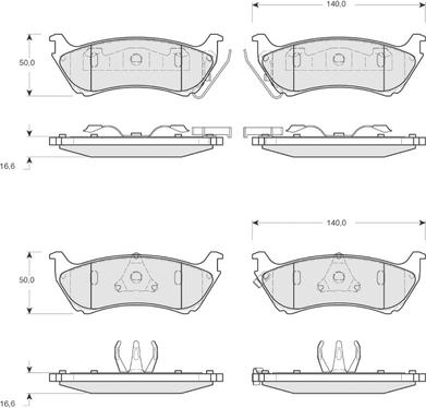 Procodis France PF1284 - Brake Pad Set, disc brake autospares.lv