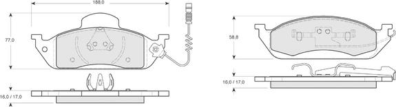 Procodis France PF1283 - Brake Pad Set, disc brake autospares.lv