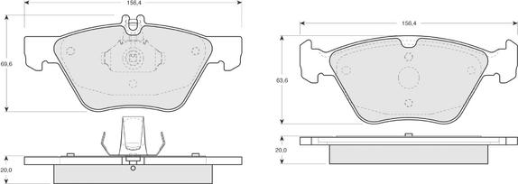 Procodis France PF1282 - Brake Pad Set, disc brake autospares.lv