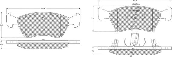 Procodis France PF1224 - Brake Pad Set, disc brake autospares.lv