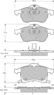 Procodis France PF1222 - Brake Pad Set, disc brake autospares.lv