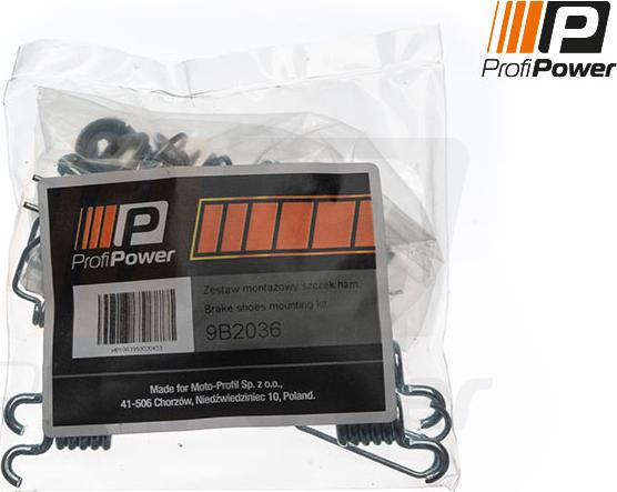 ProfiPower 9B2036 - Accessory Kit, brake shoes autospares.lv