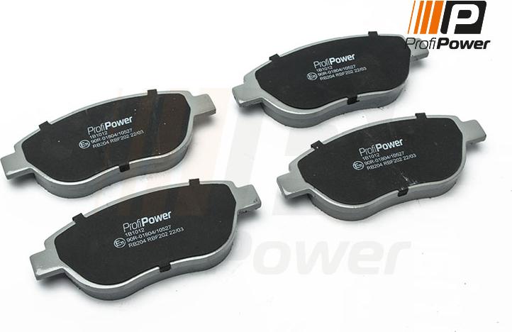 ProfiPower 1B1012 - Brake Pad Set, disc brake autospares.lv