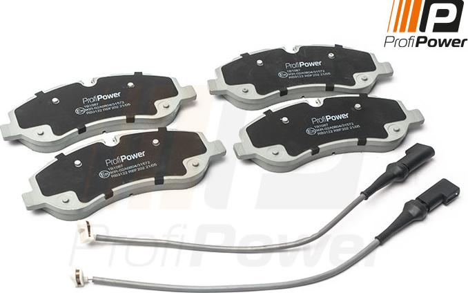 ProfiPower 1B1087 - Brake Pad Set, disc brake autospares.lv