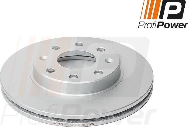 ProfiPower 3B1036 - Brake Disc autospares.lv