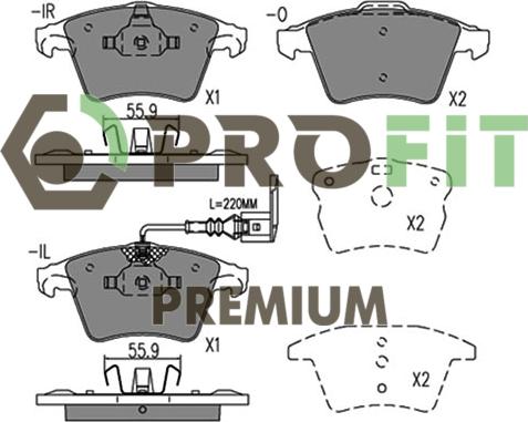 Profit 5005-1642 - Brake Pad Set, disc brake autospares.lv