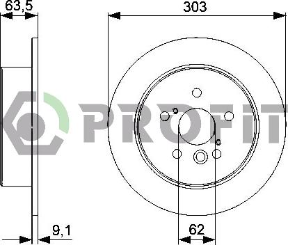 Profit 5010-1486 - Brake Disc autospares.lv