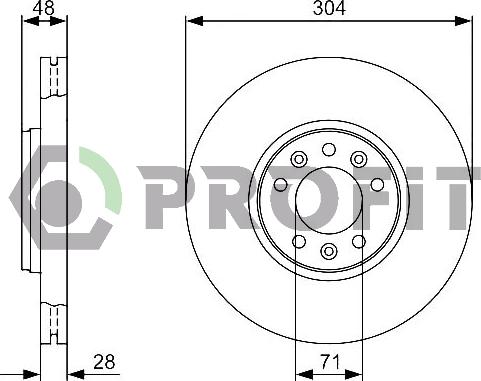 Profit 5010-1615 - Brake Disc autospares.lv